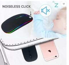 Ultra-Slim Wireless Bluetooth Mouse – Silent Click, Rechargeable & Portable