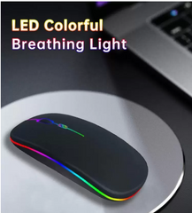Ultra-Slim Wireless Bluetooth Mouse – Silent Click, Rechargeable & Portable